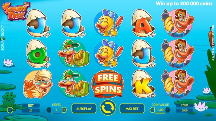 Видео-слоты «Scruffy Duck» на онлайн портале казино Максбетслотс